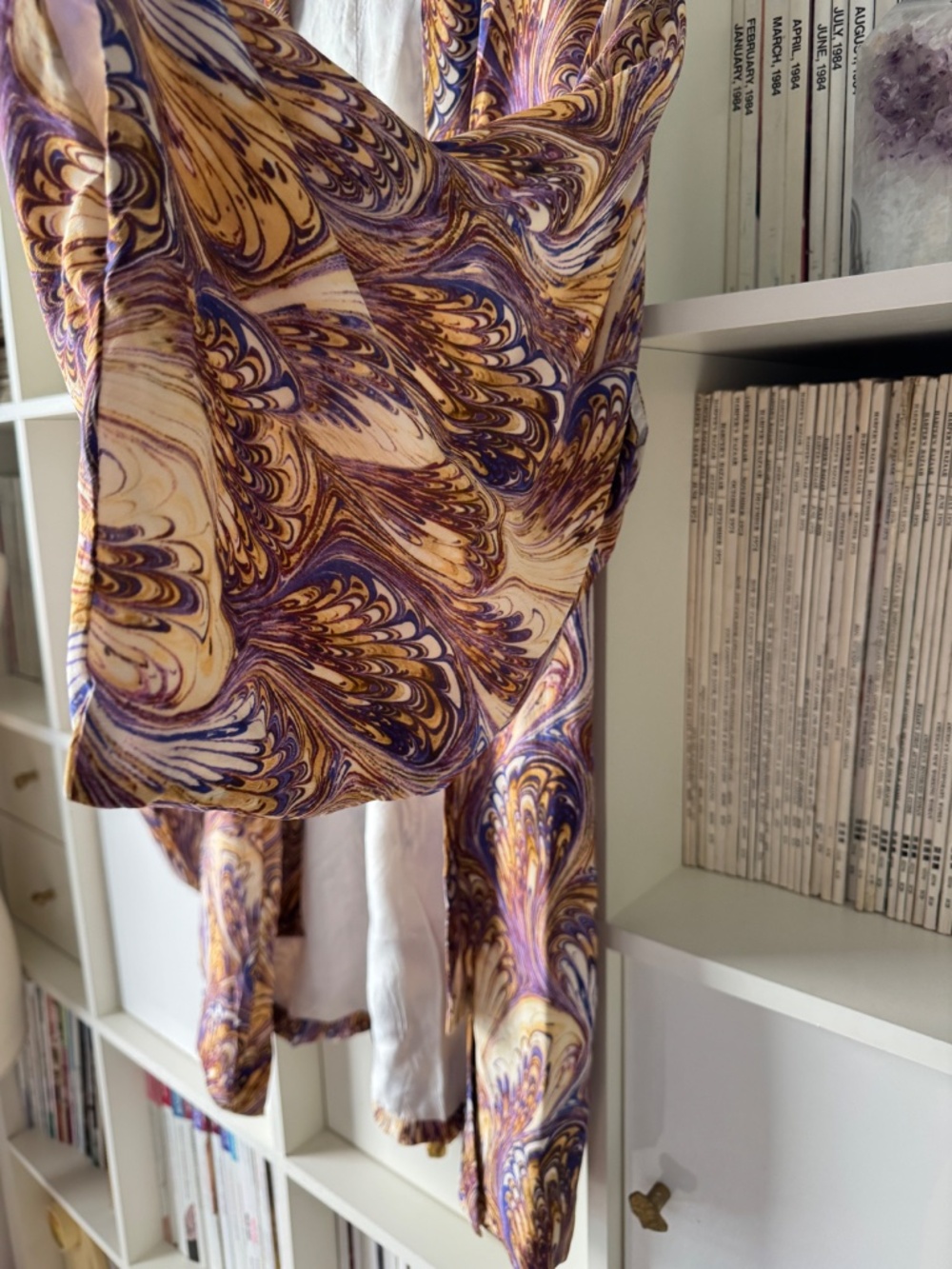 Winter Kate by Nicole Richie Silk Kimono Boho Paisley Jacket Cardigan Robe M - Picture 8 of 13